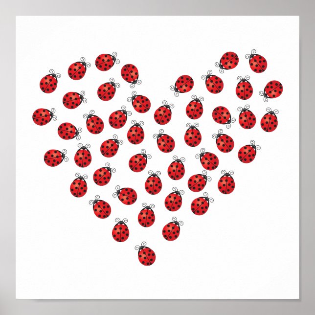 Ladybug Love Heart Poster (Front)