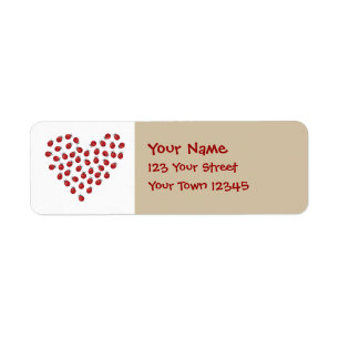 Ladybug Love Heart Return Address Label