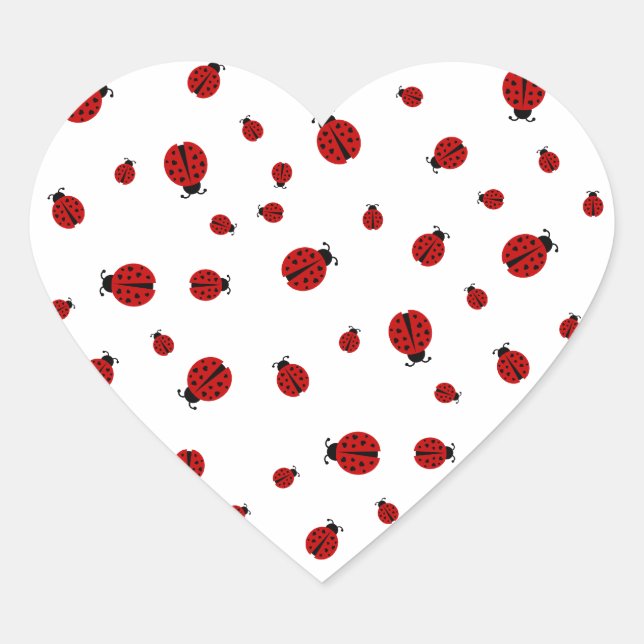 ladybug love heart sticker (Front)