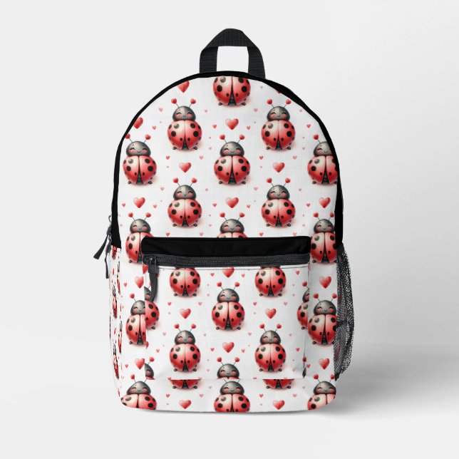 Ladybug Love Printed Backpack (Front)