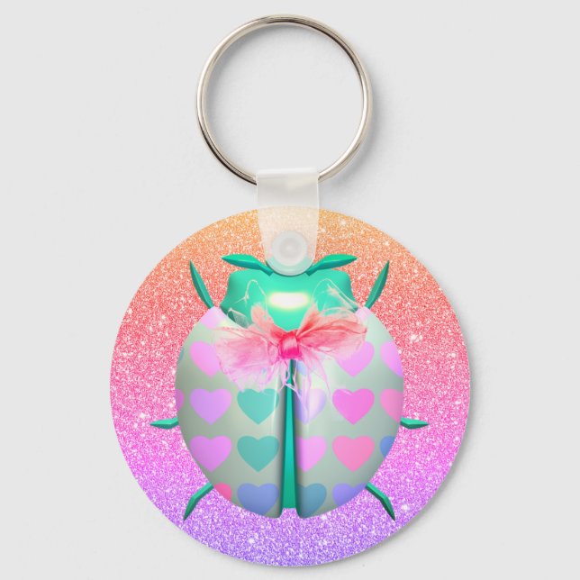 Ladybug lovely hearts keychain (Front)