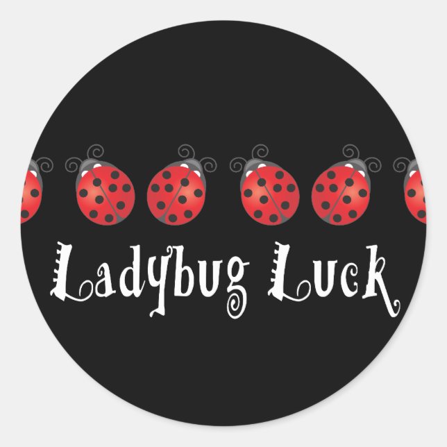 Ladybug Luck Classic Round Sticker (Front)