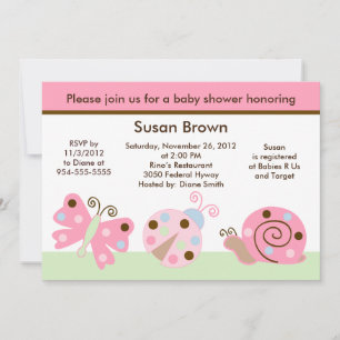 Ladybug Lullaby/Butterfly Baby Shower Invitation