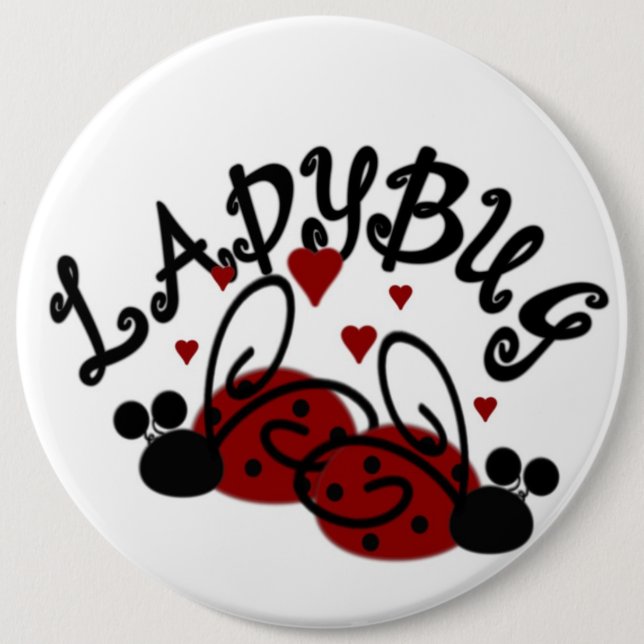Ladybug Magnet 6 Cm Round Badge (Front)