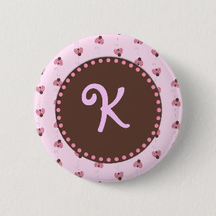 Ladybug Monogram Button Flair