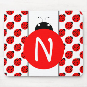 Ladybug Monogram Mouse Pad
