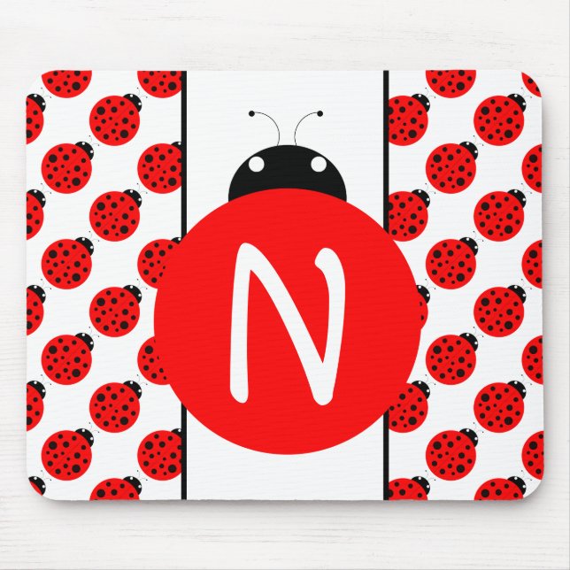 Ladybug Monogram Mouse Pad (Front)