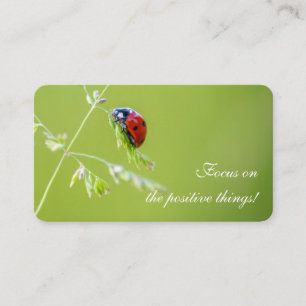 Ladybug motivational quote positive quote for life business card