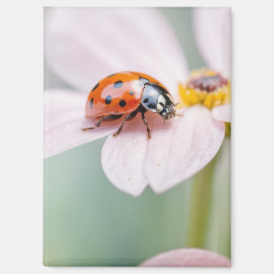 Ladybug Nature Colourful Wildlife Serene Tranquil Magnet