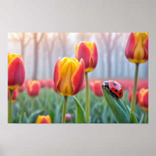 Ladybug Nature Colourful Wildlife Serene Tranquil Poster