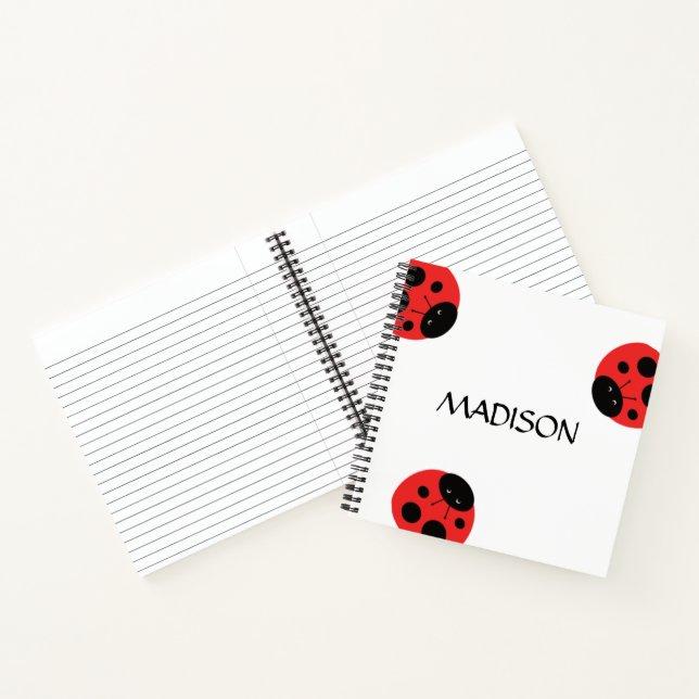 Ladybug Notes red black beetle Notebook (Inside)