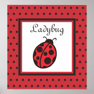 Ladybug Nursery Baby Kids Wall Art Poster Print