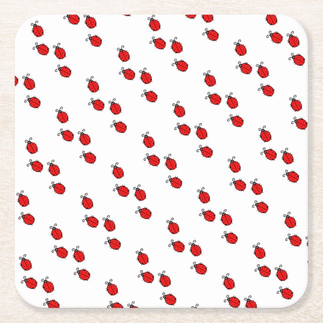 LadyBug Office Home  Personalise Destiny Destiny'S Square Paper Coaster (Front)