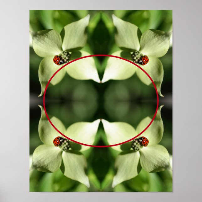 Ladybug On Dogwood Flower Frame Add Your Photo Poster (Front)