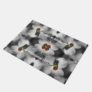 Ladybug On Dogwood Flower Nature Personalised Doormat