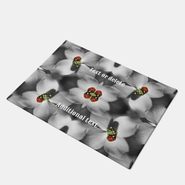 Ladybug On Dogwood Flower Nature Personalised  Doormat (Angled)