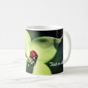 Ladybug On Dogwood Flower Personalised Coffee Mug