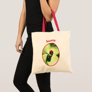 Ladybug On Dogwood Nature Personalised Tote Bag