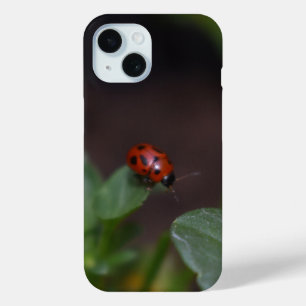 Ladybug on Flowers iPhone 15 Case