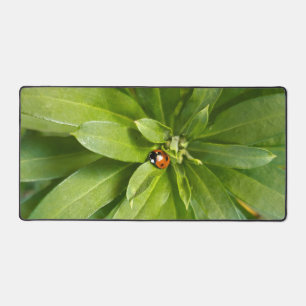Ladybug on Flowers Desk Mat