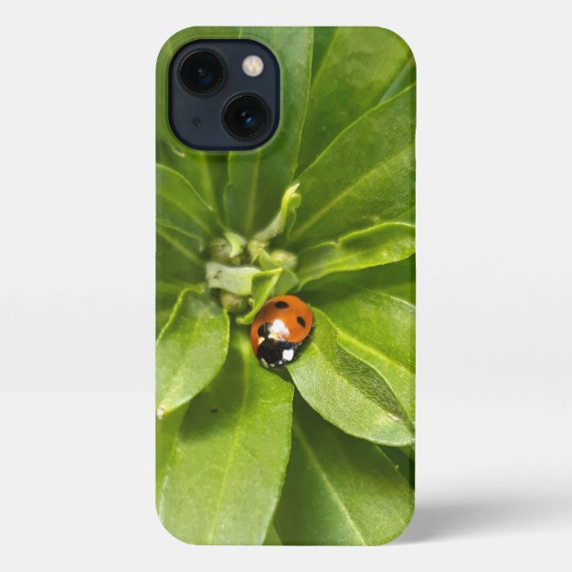 Ladybug on Flowers iPhone Case (Back)
