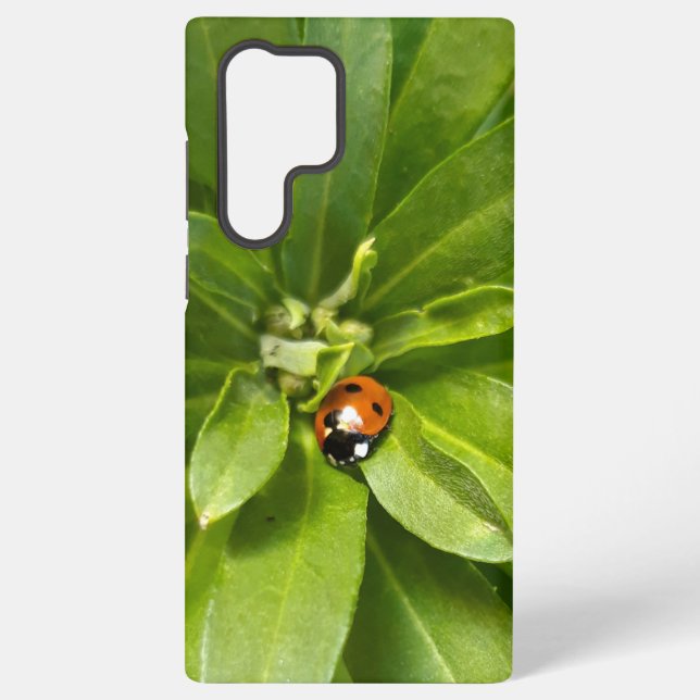 Ladybug on Flowers Samsung Galaxy S22 Ultra Case (Back)