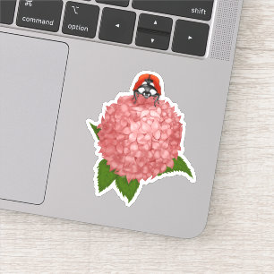Ladybug on Flowers Vinyl Stickers