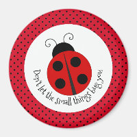 Ladybug on Polka Dots Design Magnet