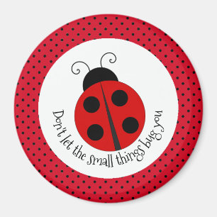 Ladybug on Polka Dots Design Magnet