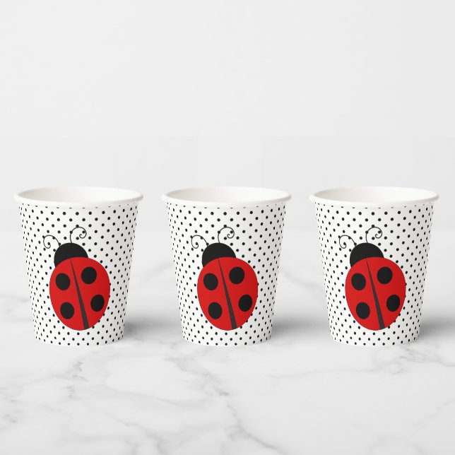 Ladybug on Polka Dots Design Paper Cups (Multi)