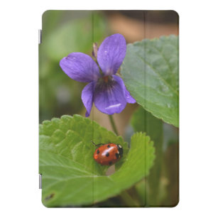 Ladybug on Sweet Violet Flowers iPad Pro Cover