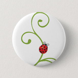 Ladybug on Vine 6 Cm Round Badge