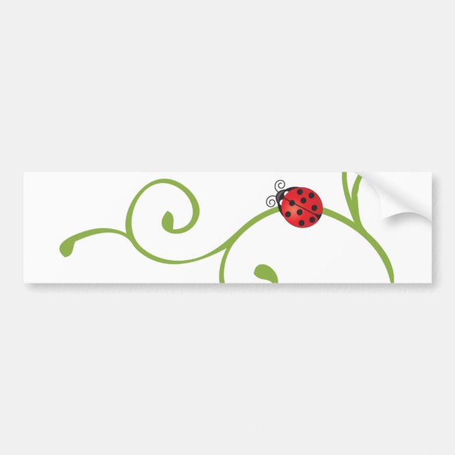 Ladybug on Vine Bumper Sticker (Front)
