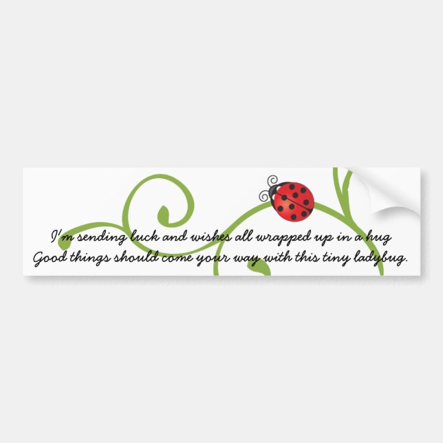 Ladybug on Vine Bumper Sticker (Front)