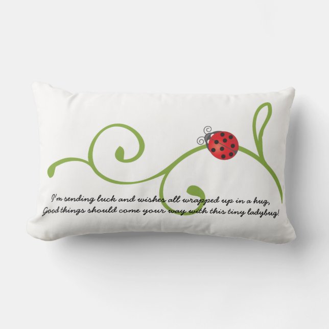 Ladybug on Vine Lumbar Cushion (Front)