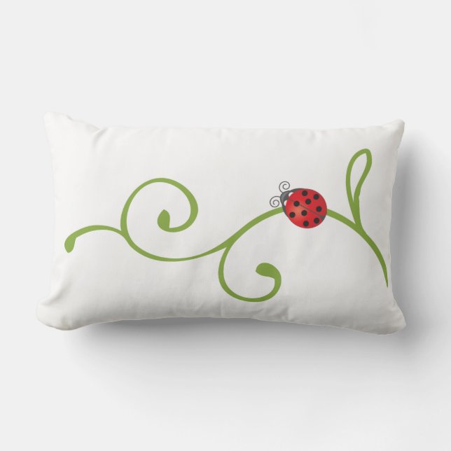 Ladybug on Vine Lumbar Cushion (Front)