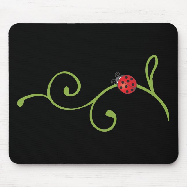 Ladybug on Vine Mouse Pad (Front)