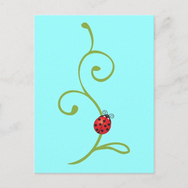 Ladybug on Vine Postcard (Front)