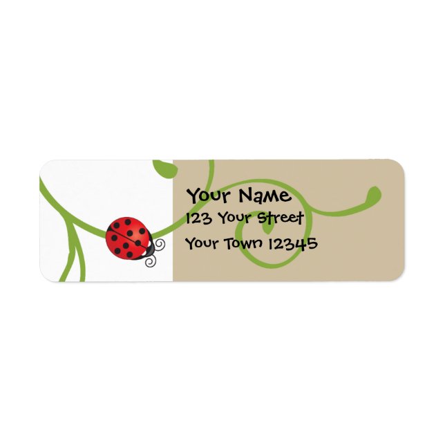Ladybug on Vine Return Address Label (Front)