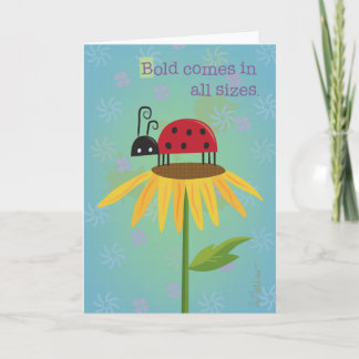 Ladybug on Yellow Flower Greeting Card