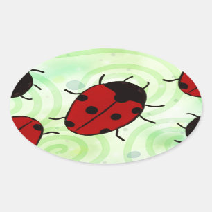 Ladybug Oval Sticker