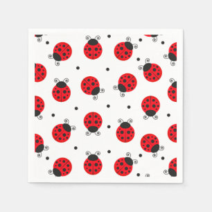 Ladybug Paper Napkins, Garden Bug Party Supplies Napkin