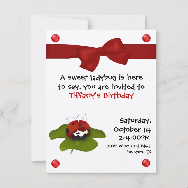 Ladybug Party Invitation (Front)