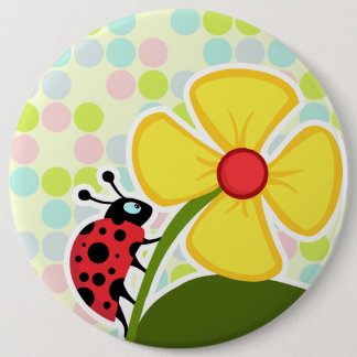 Ladybug Pastel Colours, Polka Dot 6 Cm Round Badge