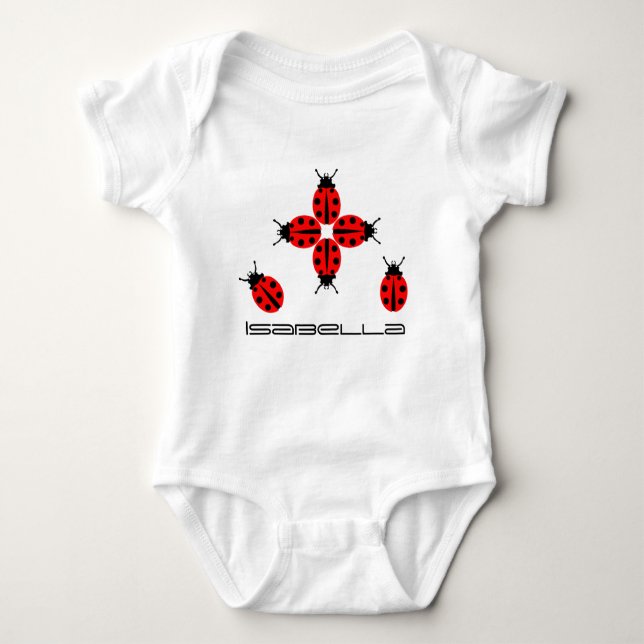 Ladybug Pattern Baby Bodysuit (Front)