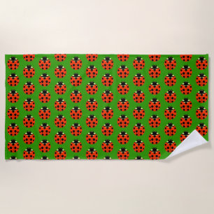 Ladybug Pattern Beach Towel