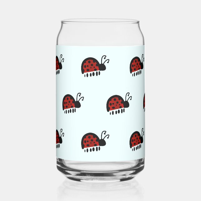 Ladybug pattern can glass (Front)