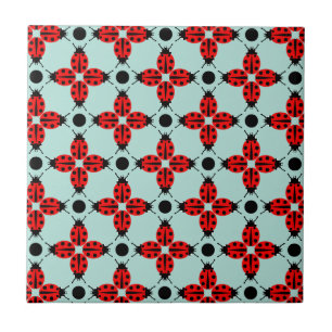 Ladybug Pattern Ceramic Tile