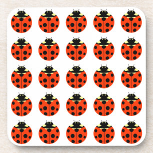 ladybug pattern coaster