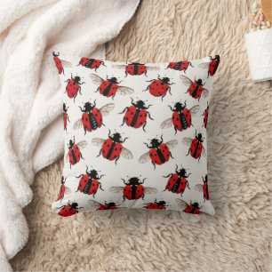 Ladybug Pattern Cushion